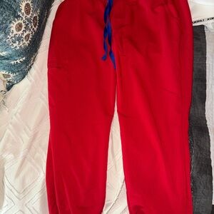 Figs Red Jogger Pants